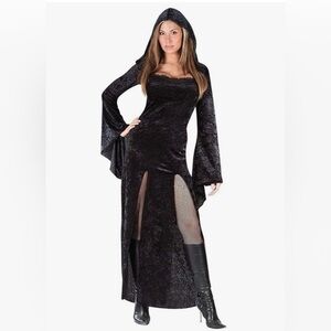 M / L SULTRY SORCERESS Witch Costume Women's Halloween gown hooded dress adult